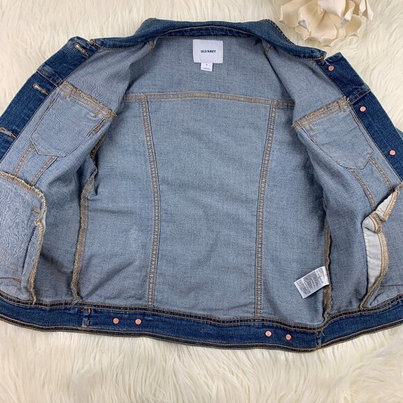Old Navy Medium Wash Denim Jacket Women's Size Small - Picture 3 of 6